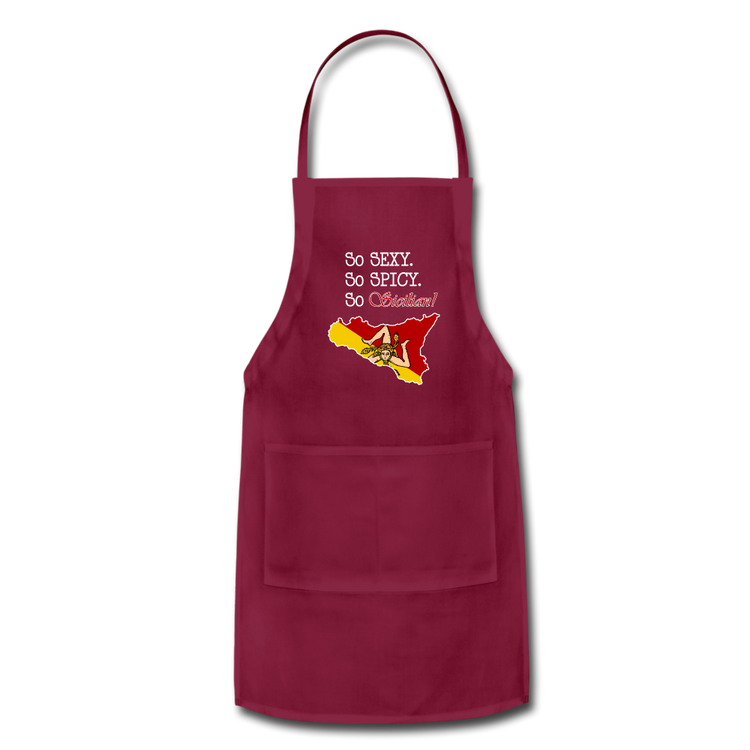 So sexy, So spicy, So Sicilian Apron - burgundy