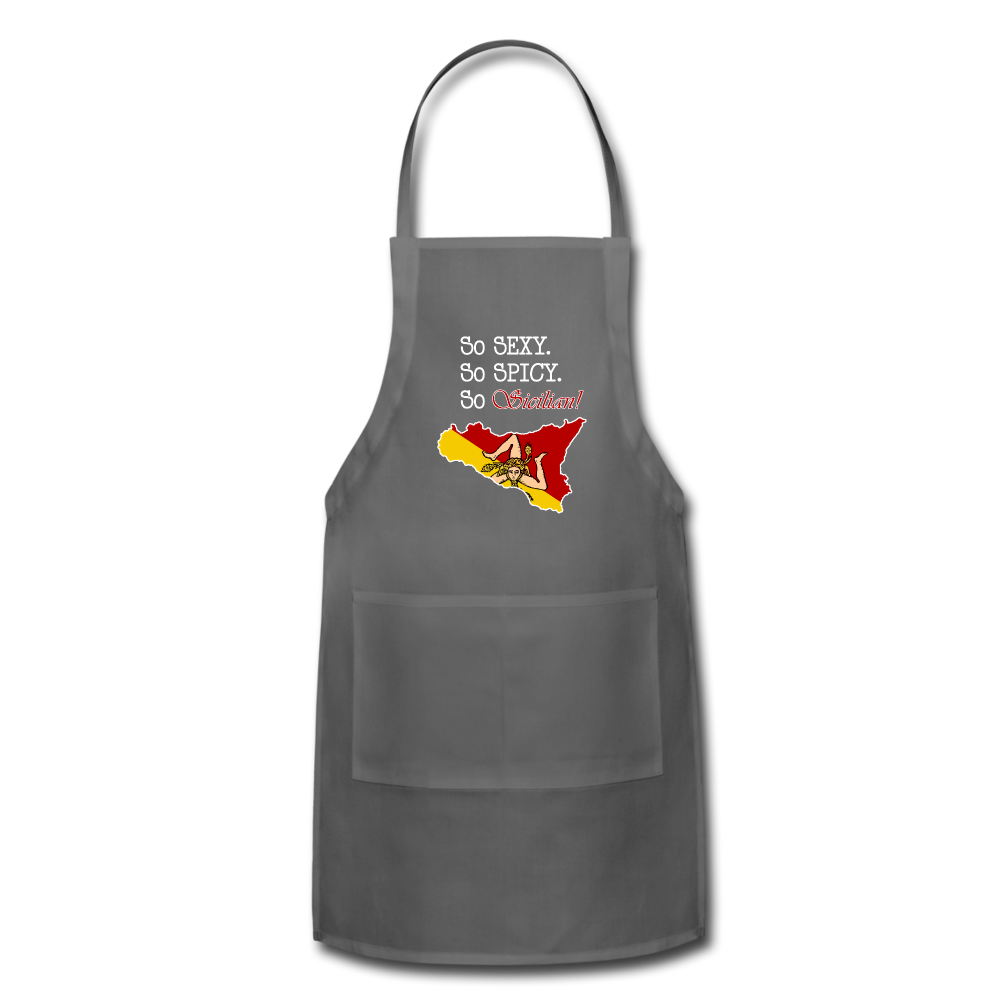So sexy, So spicy, So Sicilian Apron - charcoal
