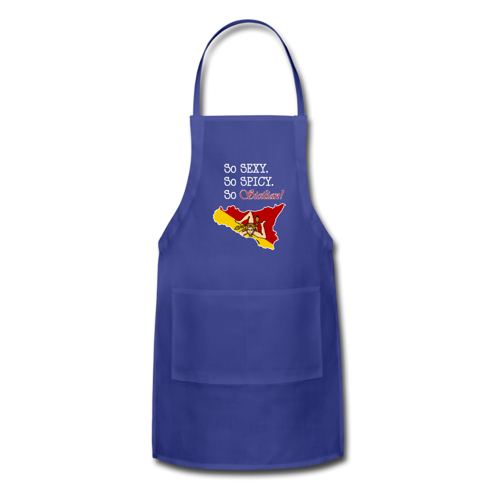 So sexy, So spicy, So Sicilian Apron - royal blue