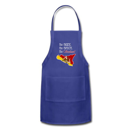 So sexy, So spicy, So Sicilian Apron - royal blue