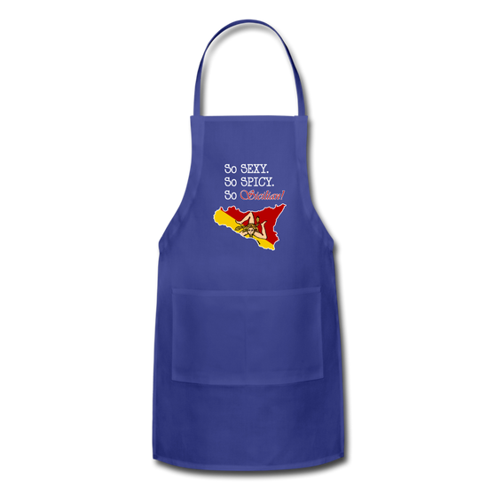 So sexy, So spicy, So Sicilian Apron - royal blue