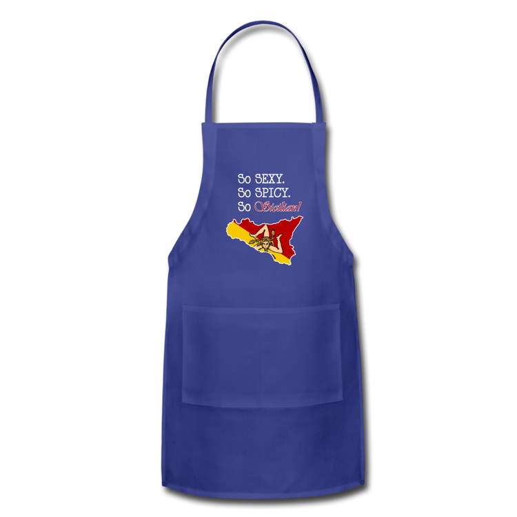 So sexy, So spicy, So Sicilian Apron - royal blue