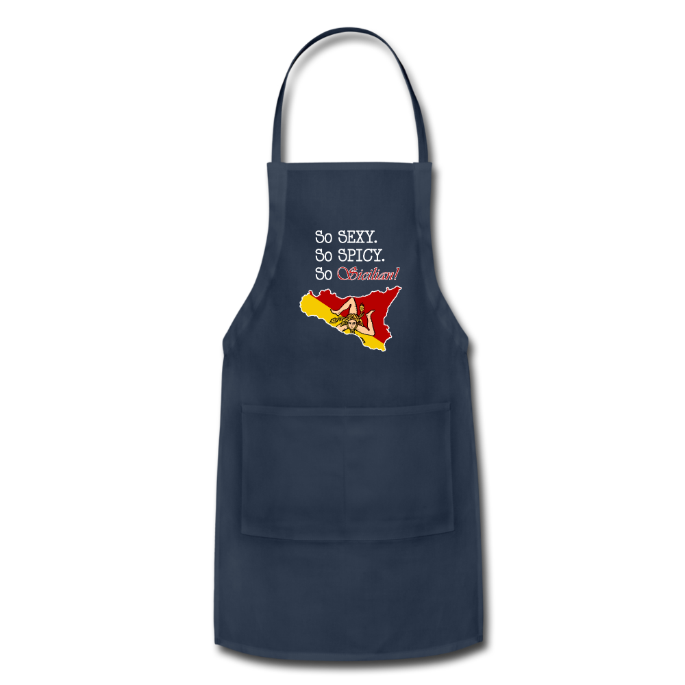 So sexy, So spicy, So Sicilian Apron - navy