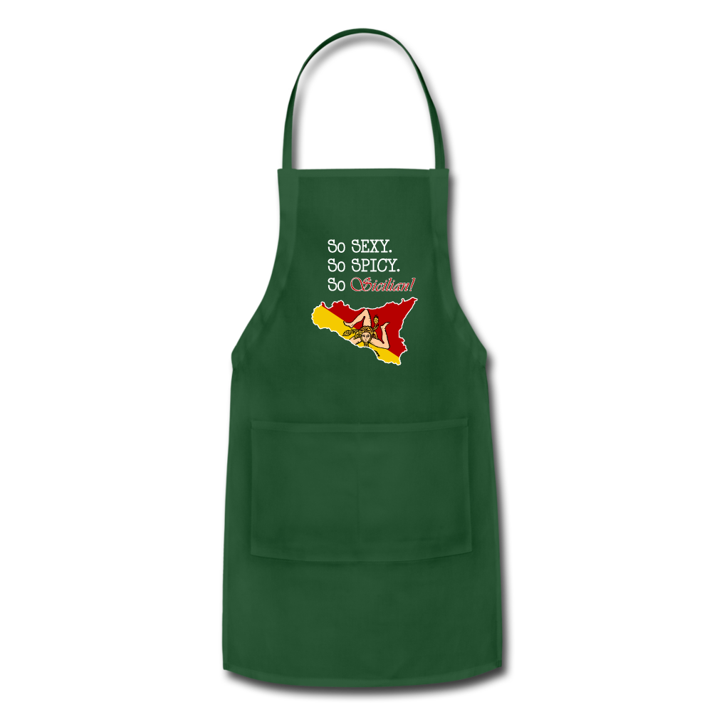 So sexy, So spicy, So Sicilian Apron - forest green