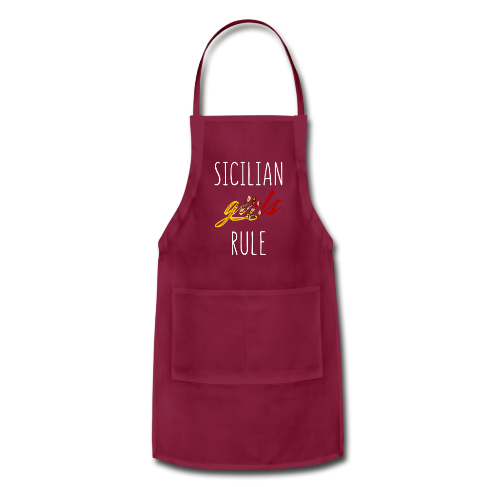 Sicilian girls rule Apron - burgundy