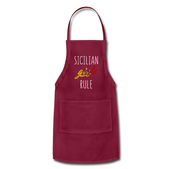 Sicilian girls rule Apron - burgundy