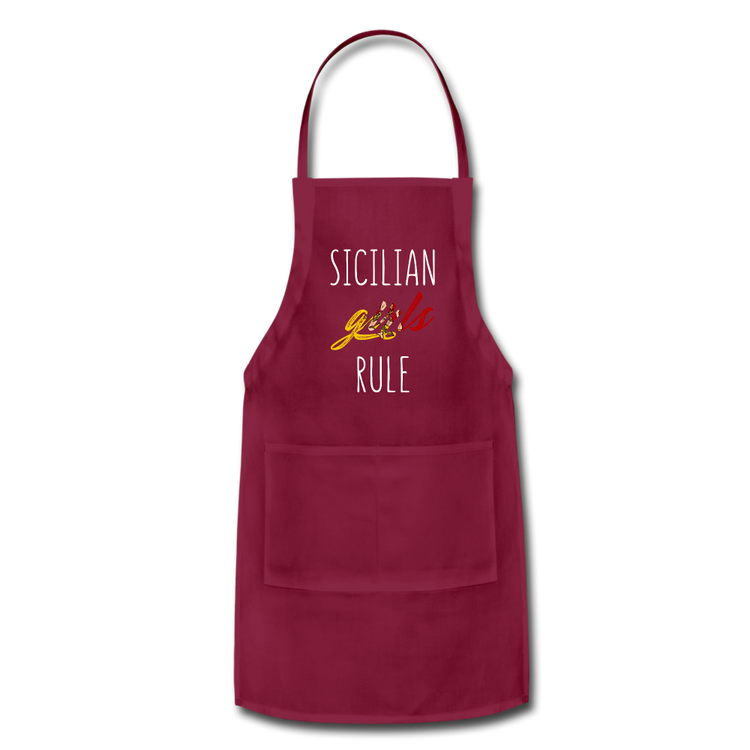 Sicilian girls rule Apron - burgundy