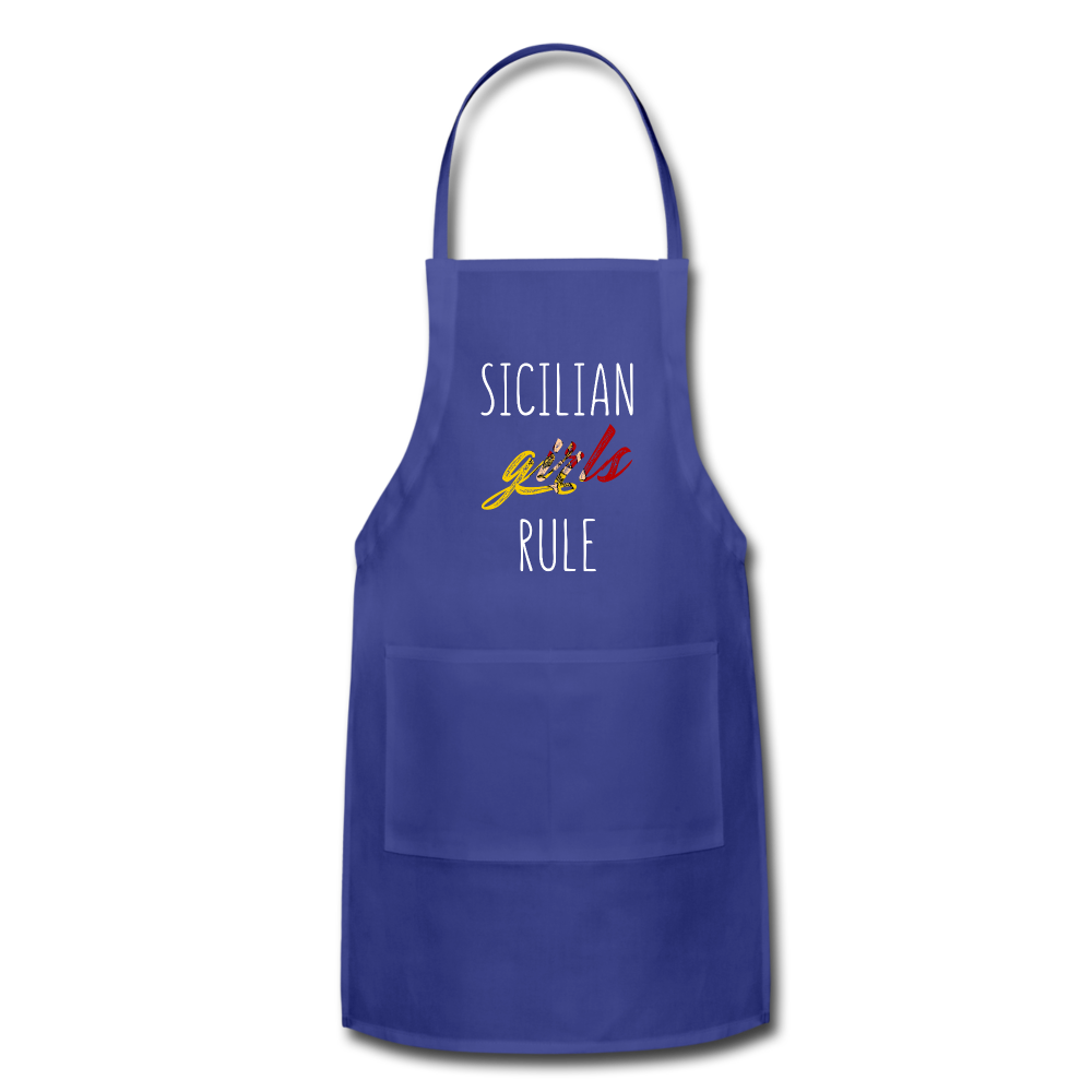 Sicilian girls rule Apron - royal blue