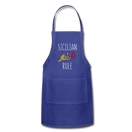 Sicilian girls rule Apron - royal blue