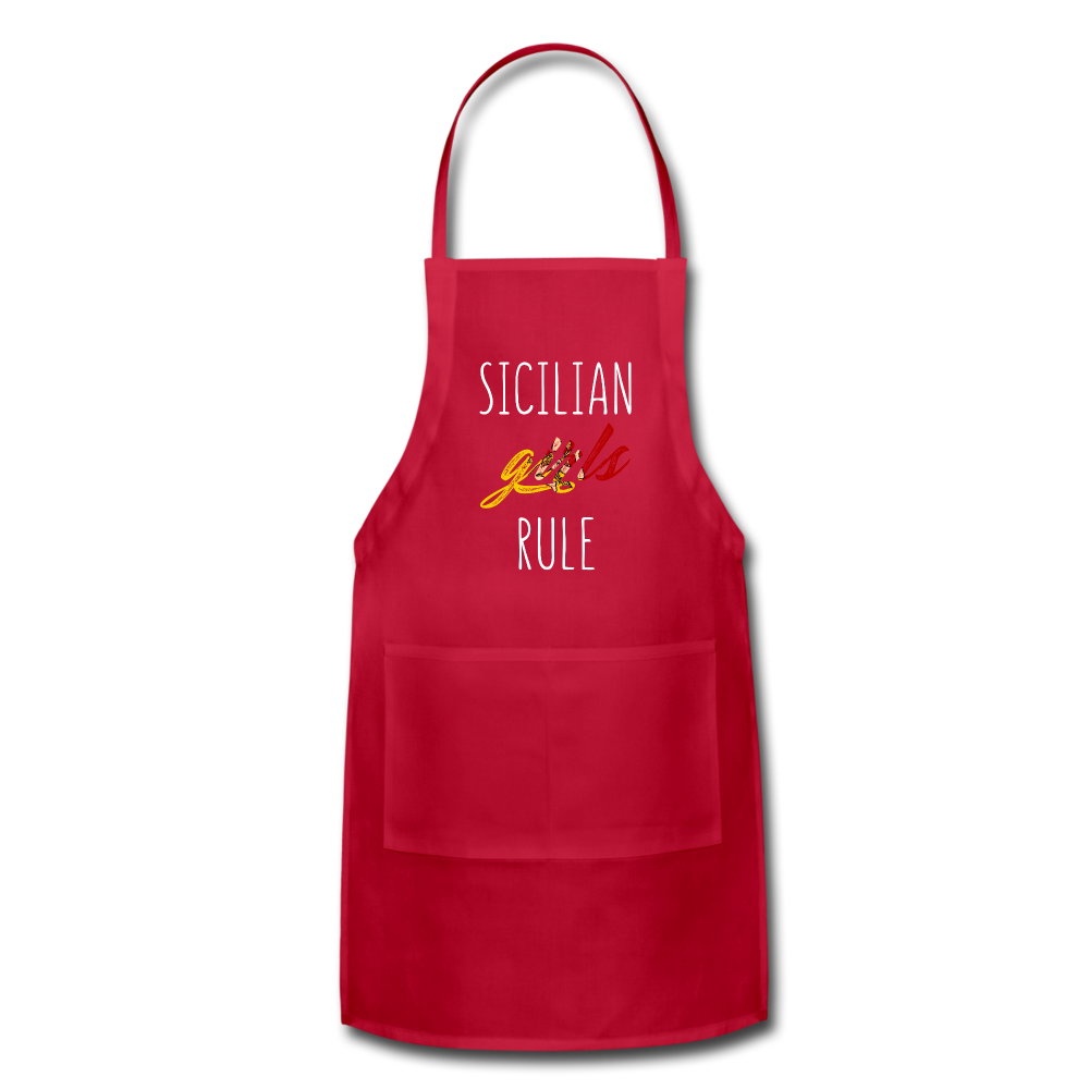 Sicilian girls rule Apron - red
