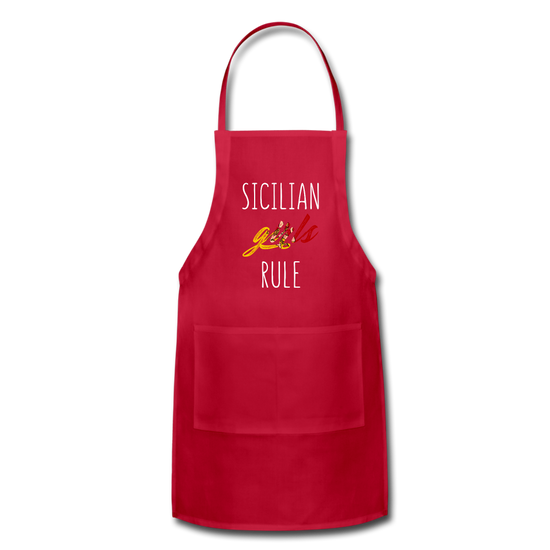 Sicilian girls rule Apron - red