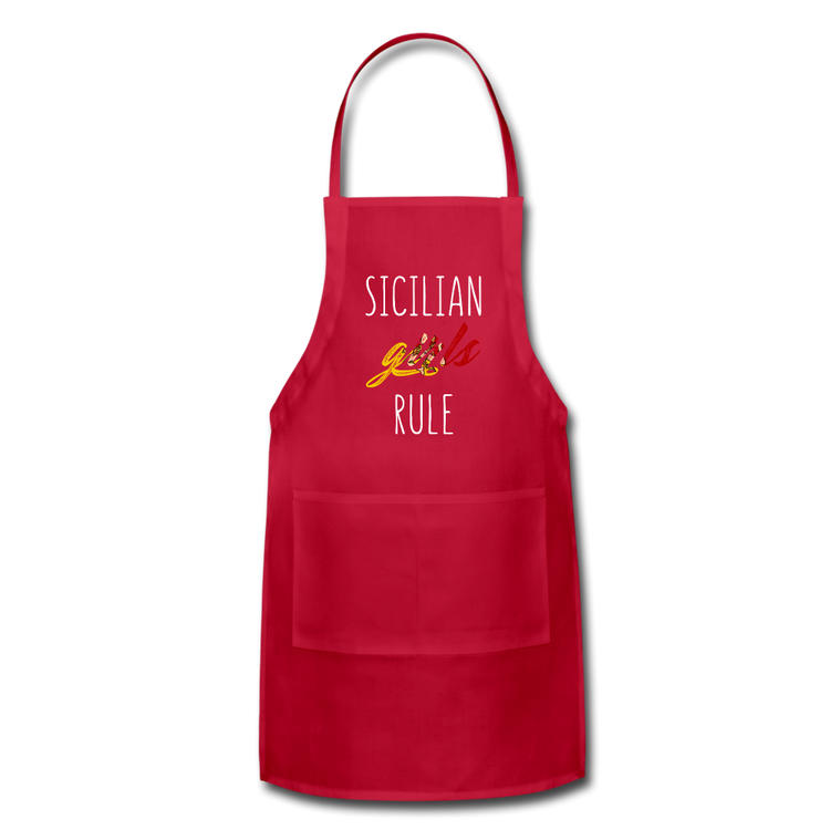 Sicilian girls rule Apron - red