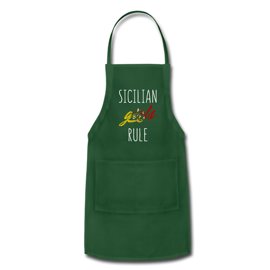 Sicilian girls rule Apron - forest green