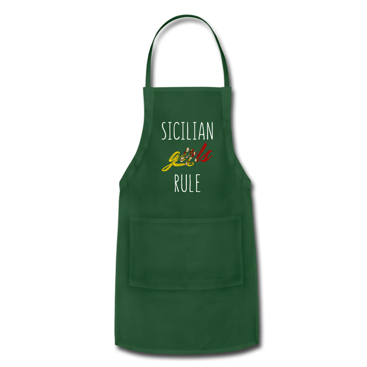 Sicilian girls rule Apron - forest green