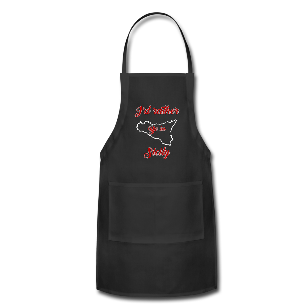 I'd rather be in Sicily Apron - black