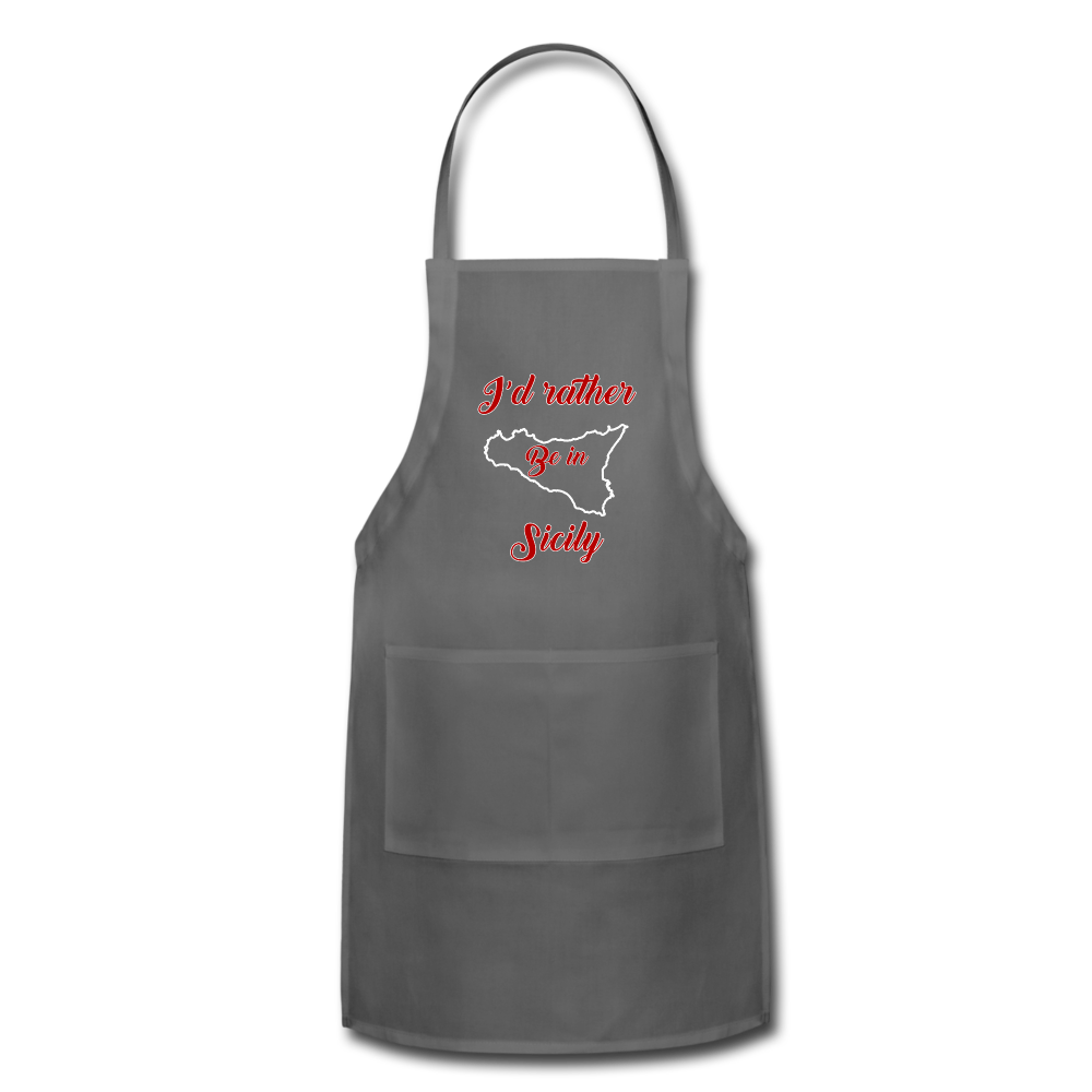 I'd rather be in Sicily Apron - charcoal