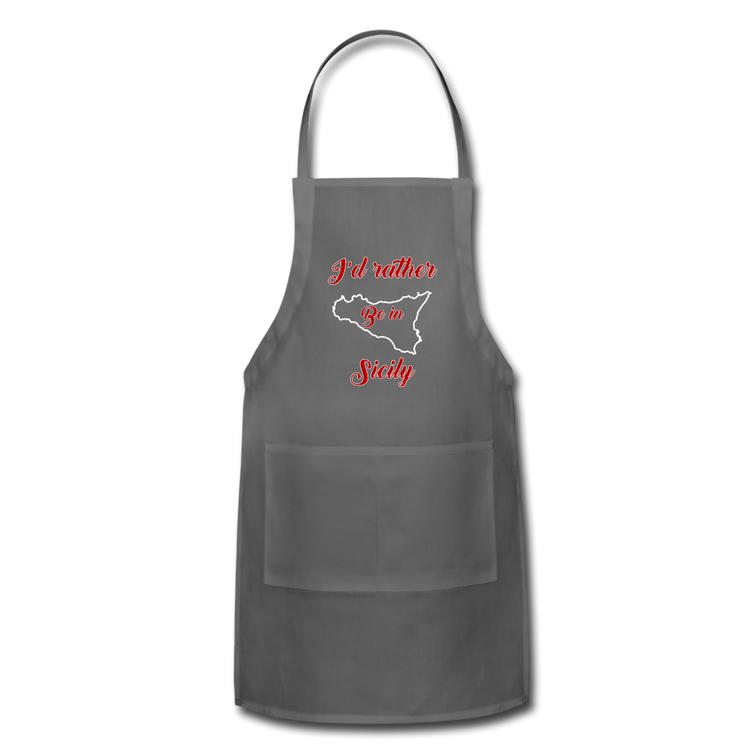 I'd rather be in Sicily Apron - charcoal