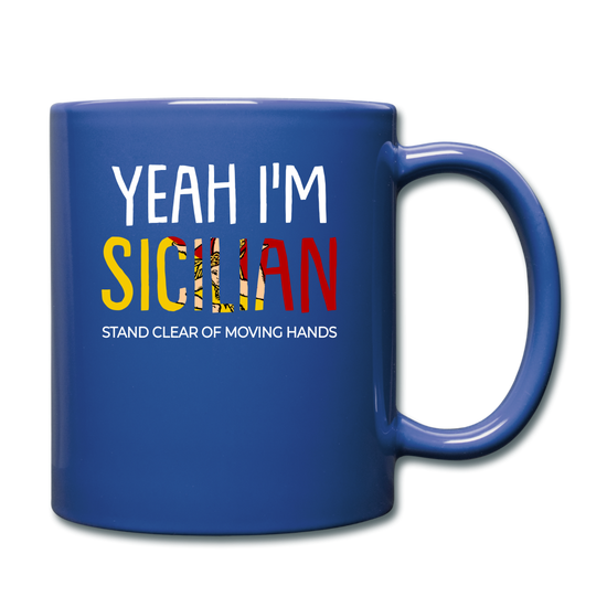 Yeah I am Sicilian Full Color Mug 11 oz - royal blue