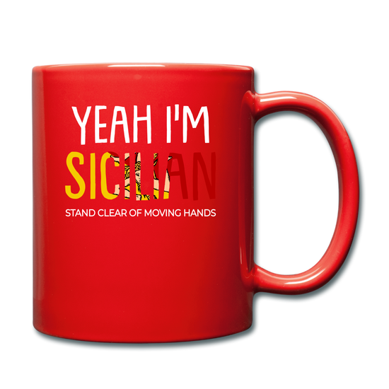 Yeah I am Sicilian Full Color Mug 11 oz - red