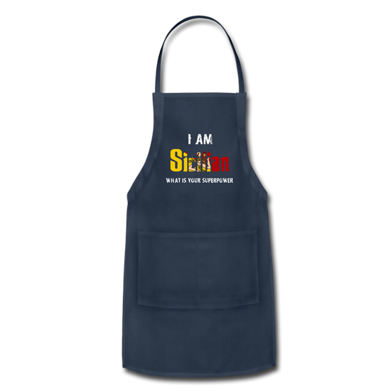 I am Sicilian what's your superpower? Apron - navy