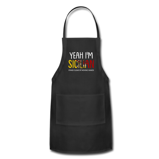 Yeah I am Sicilian Apron - black