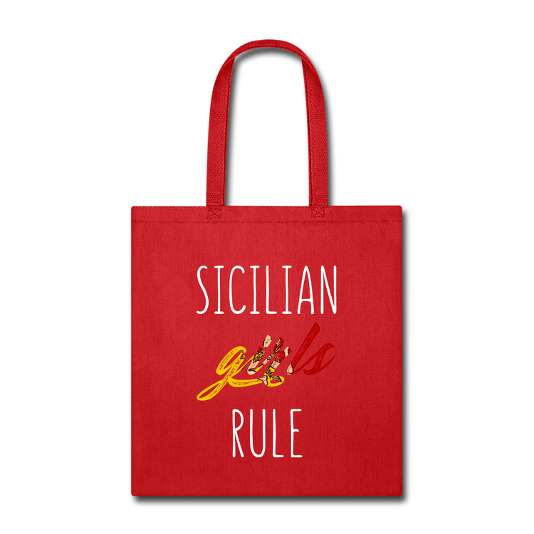 Sicilian girls rule Cotton Tote Bag - red