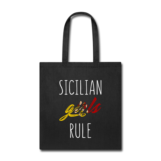 Sicilian girls rule Cotton Tote Bag - black