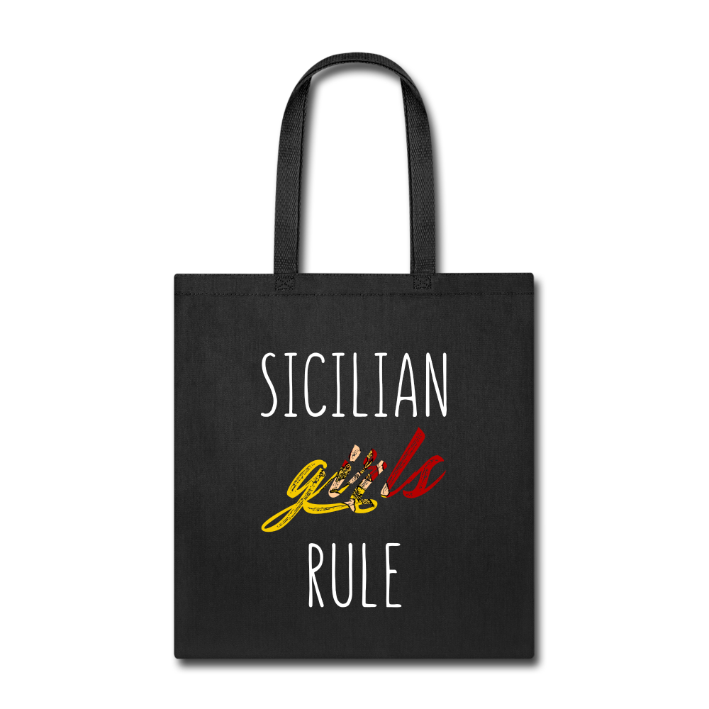 Sicilian girls rule Cotton Tote Bag - black
