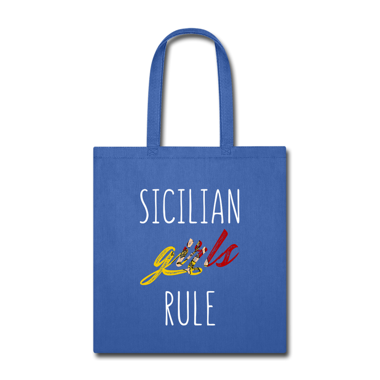 Sicilian girls rule Cotton Tote Bag - royal blue