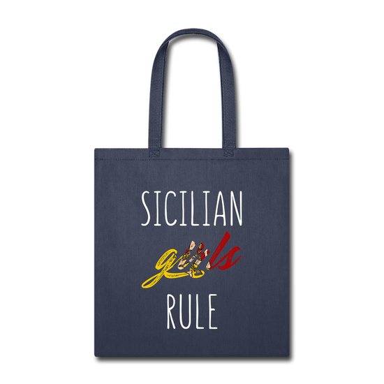 Sicilian girls rule Cotton Tote Bag - navy