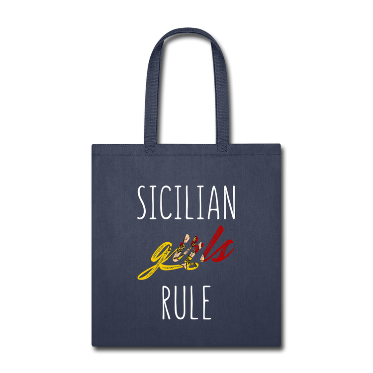 Sicilian girls rule Cotton Tote Bag - navy