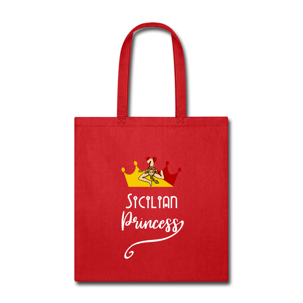 Sicilian Princess Cotton Tote Bag - red