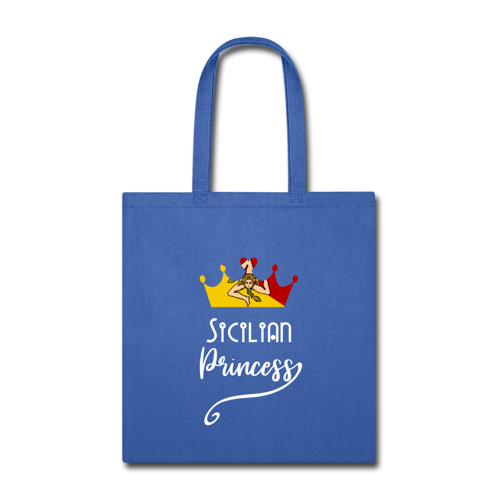 Sicilian Princess Cotton Tote Bag - royal blue