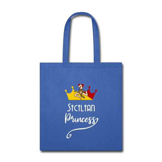 Sicilian Princess Cotton Tote Bag - royal blue