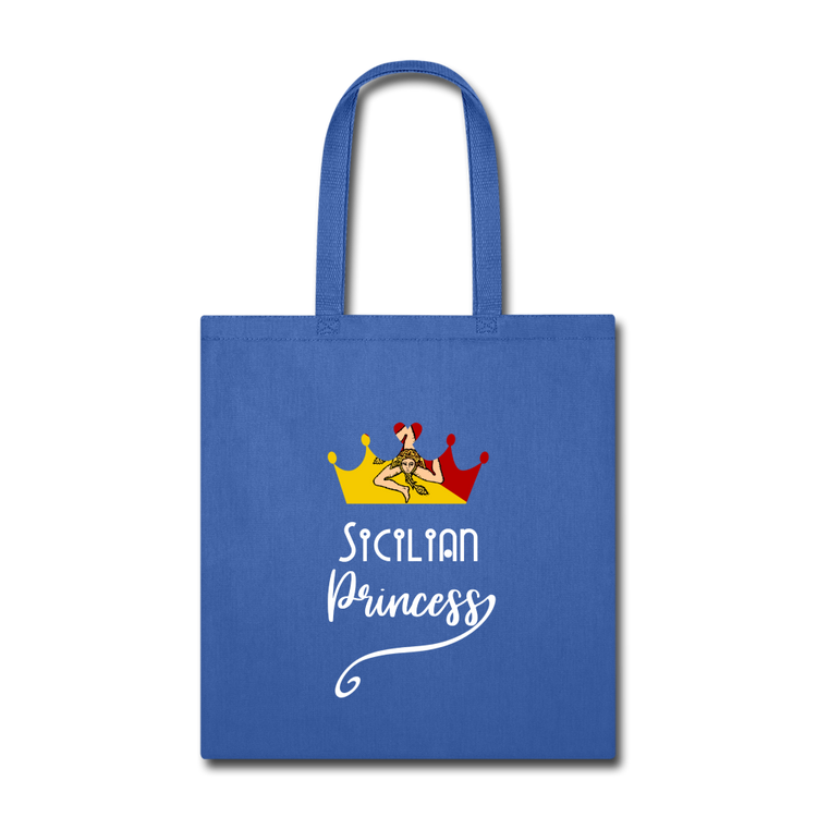 Sicilian Princess Cotton Tote Bag - royal blue