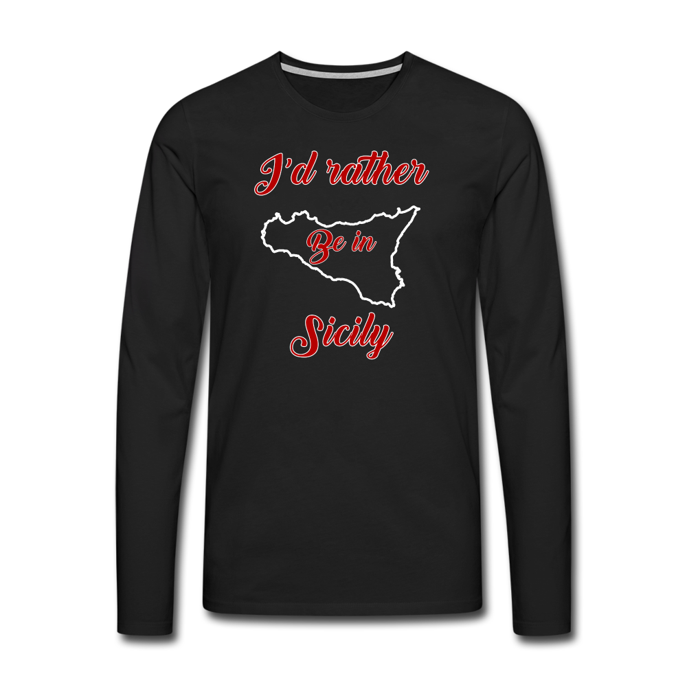 I'd rather be in Sicily Men's Longsleeve - black