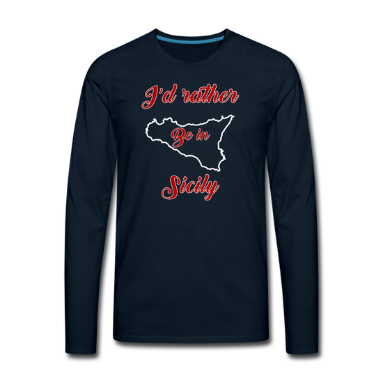 I'd rather be in Sicily Men's Longsleeve - deep navy