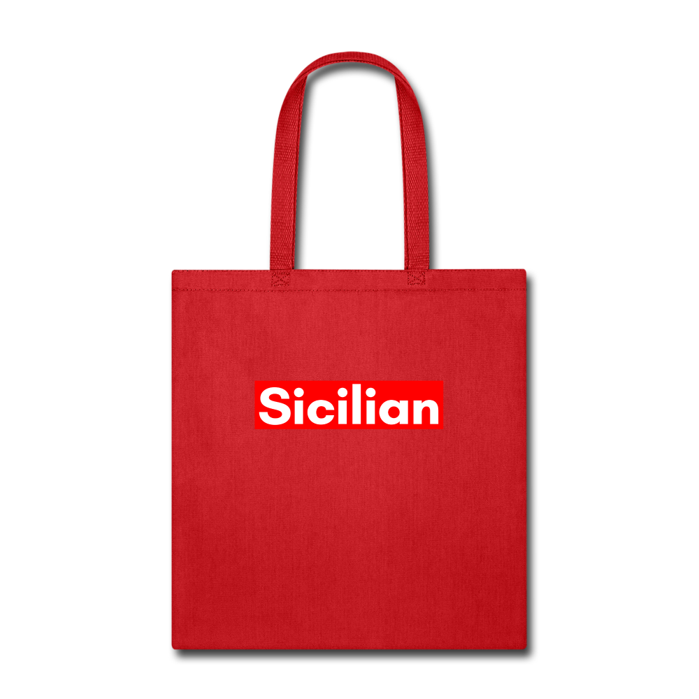 Sicilian Cotton Tote Bag - red
