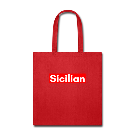 Sicilian Cotton Tote Bag - red