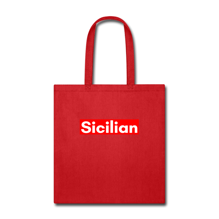 Sicilian Cotton Tote Bag - red