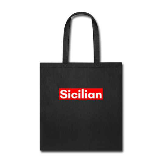Sicilian Cotton Tote Bag - black