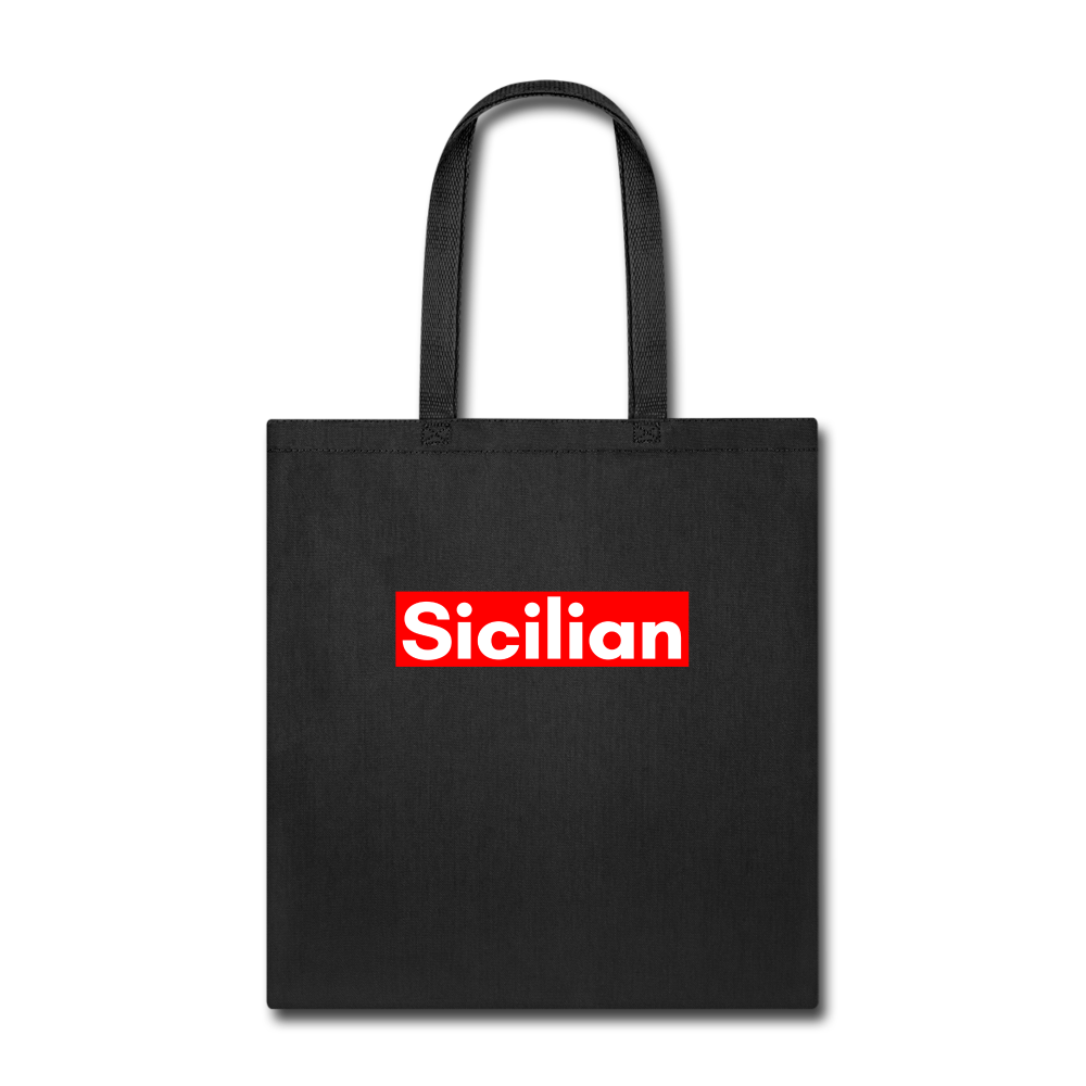 Sicilian Cotton Tote Bag - black