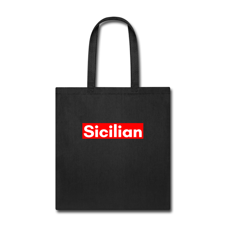 Sicilian Cotton Tote Bag - black