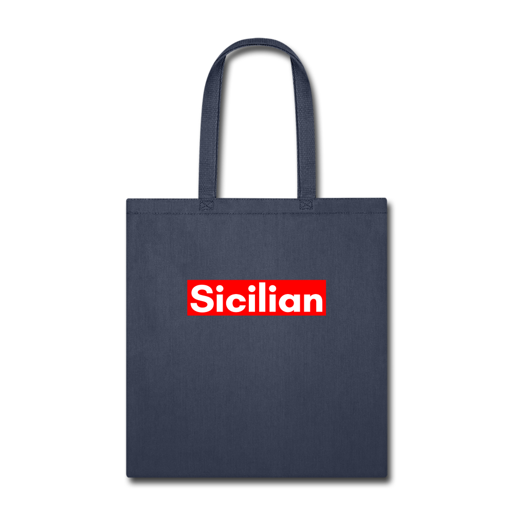 Sicilian Cotton Tote Bag - navy