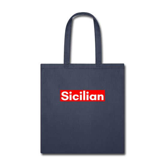 Sicilian Cotton Tote Bag - navy