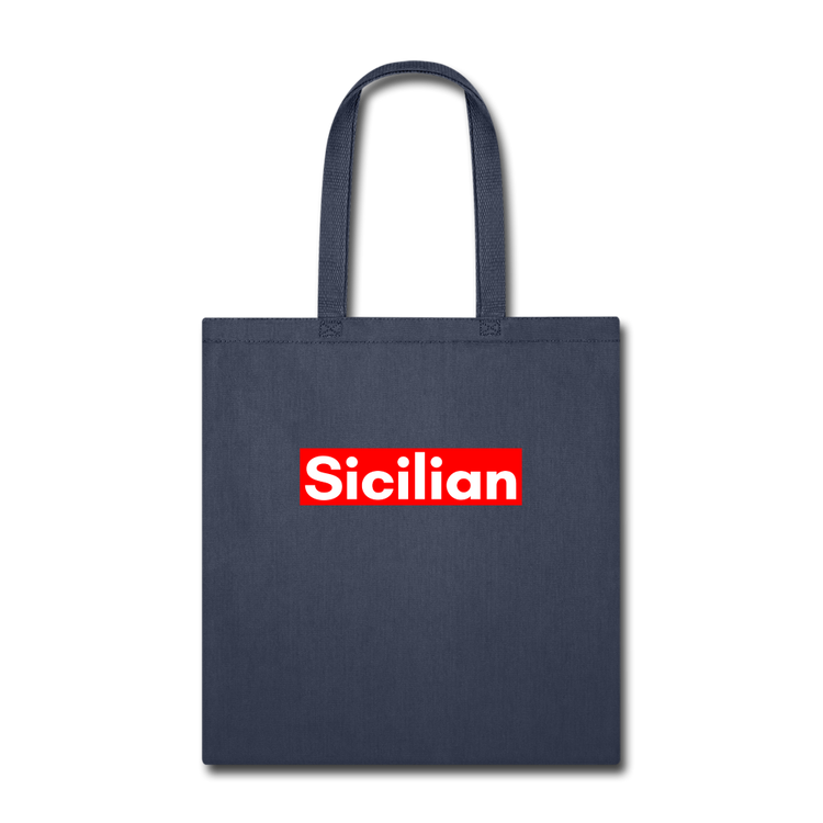 Sicilian Cotton Tote Bag - navy