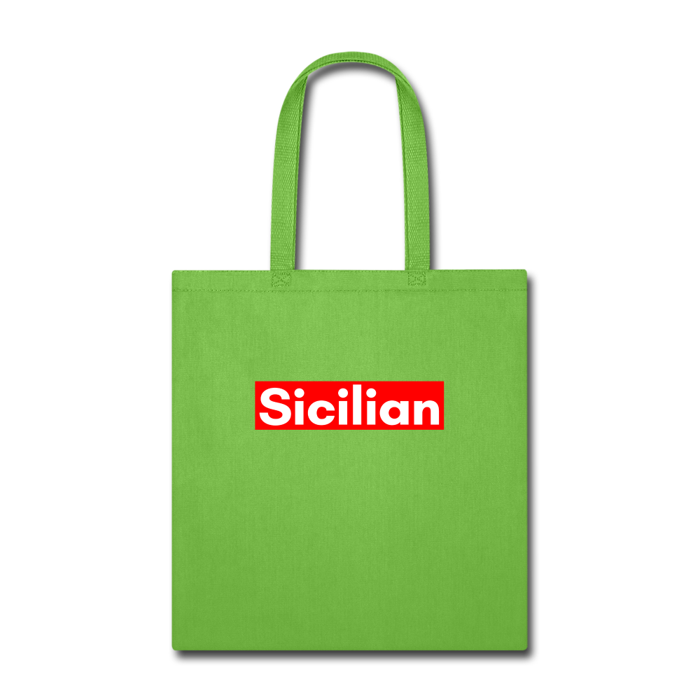 Sicilian Cotton Tote Bag - lime green