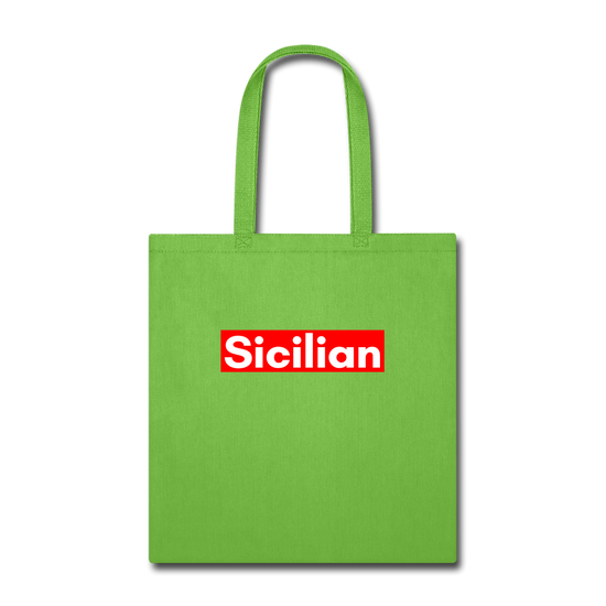 Sicilian Cotton Tote Bag - lime green