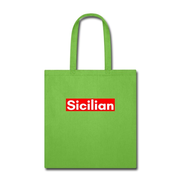 Sicilian Cotton Tote Bag - lime green