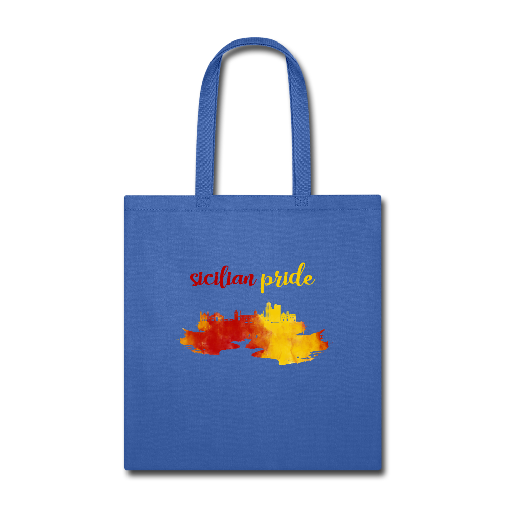 Sicilian Pride Cotton Tote Bag - royal blue